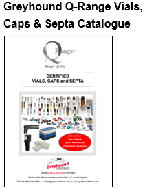 Greyhound Q-range Vials, Caps & Septa Catalogue